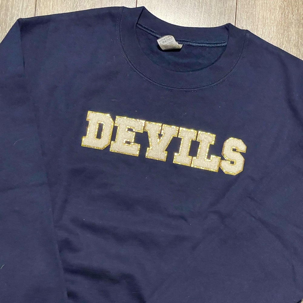 Devils patch navy sweatshirt